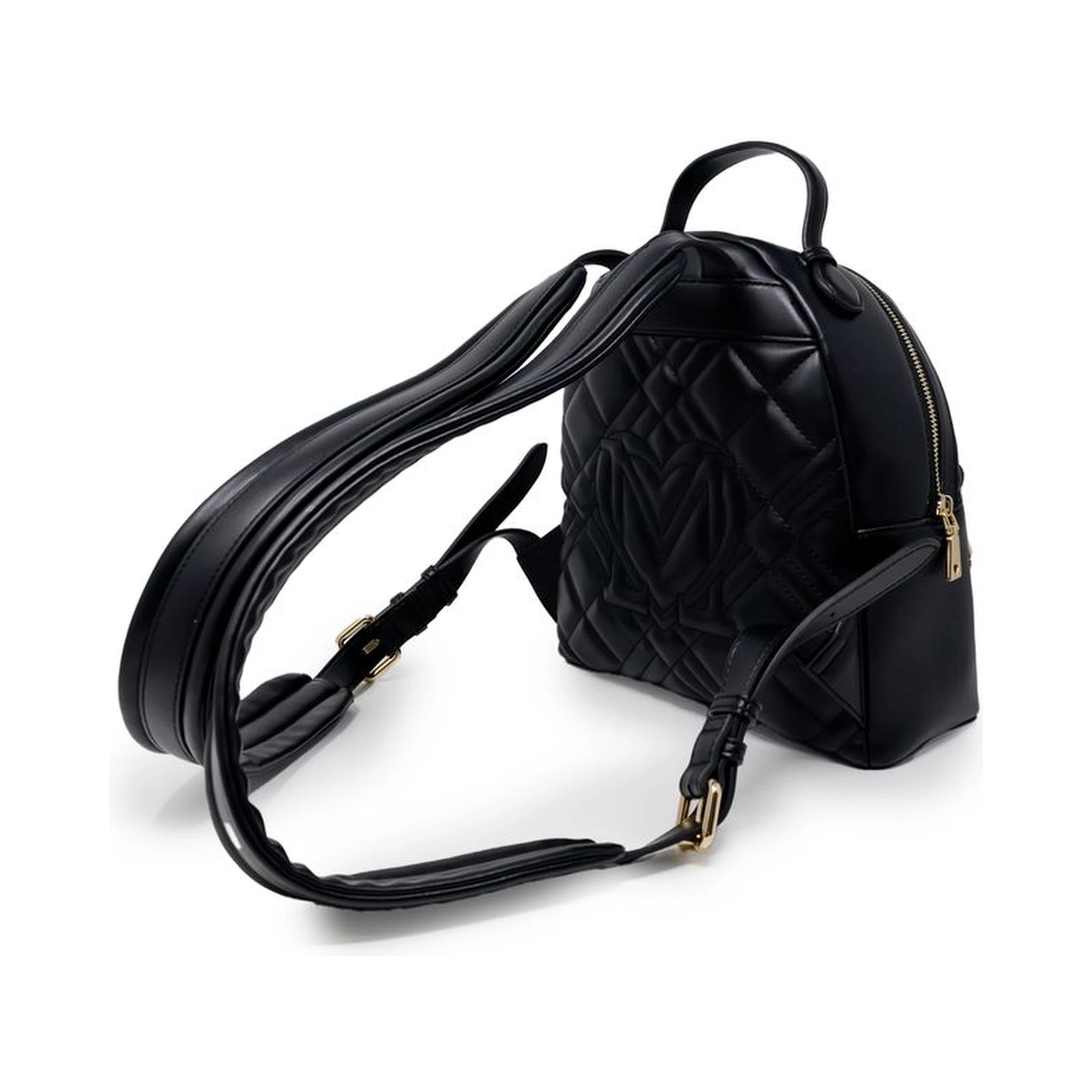 حقيبة ظهر سوداء من البولي إيثيلين