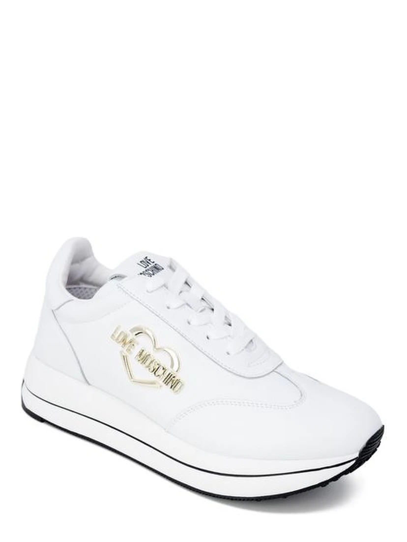 White Leather Low Top Sneakers