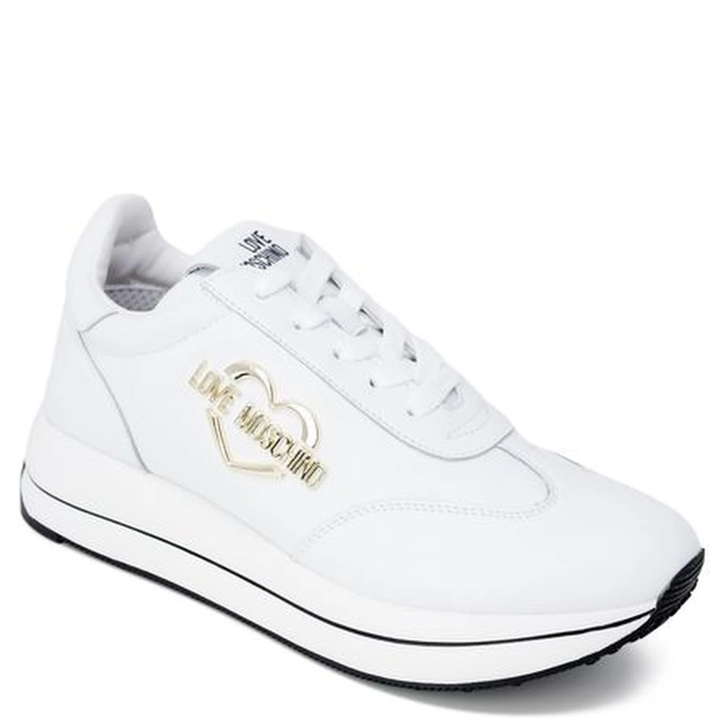 White Leather Low Top Sneakers