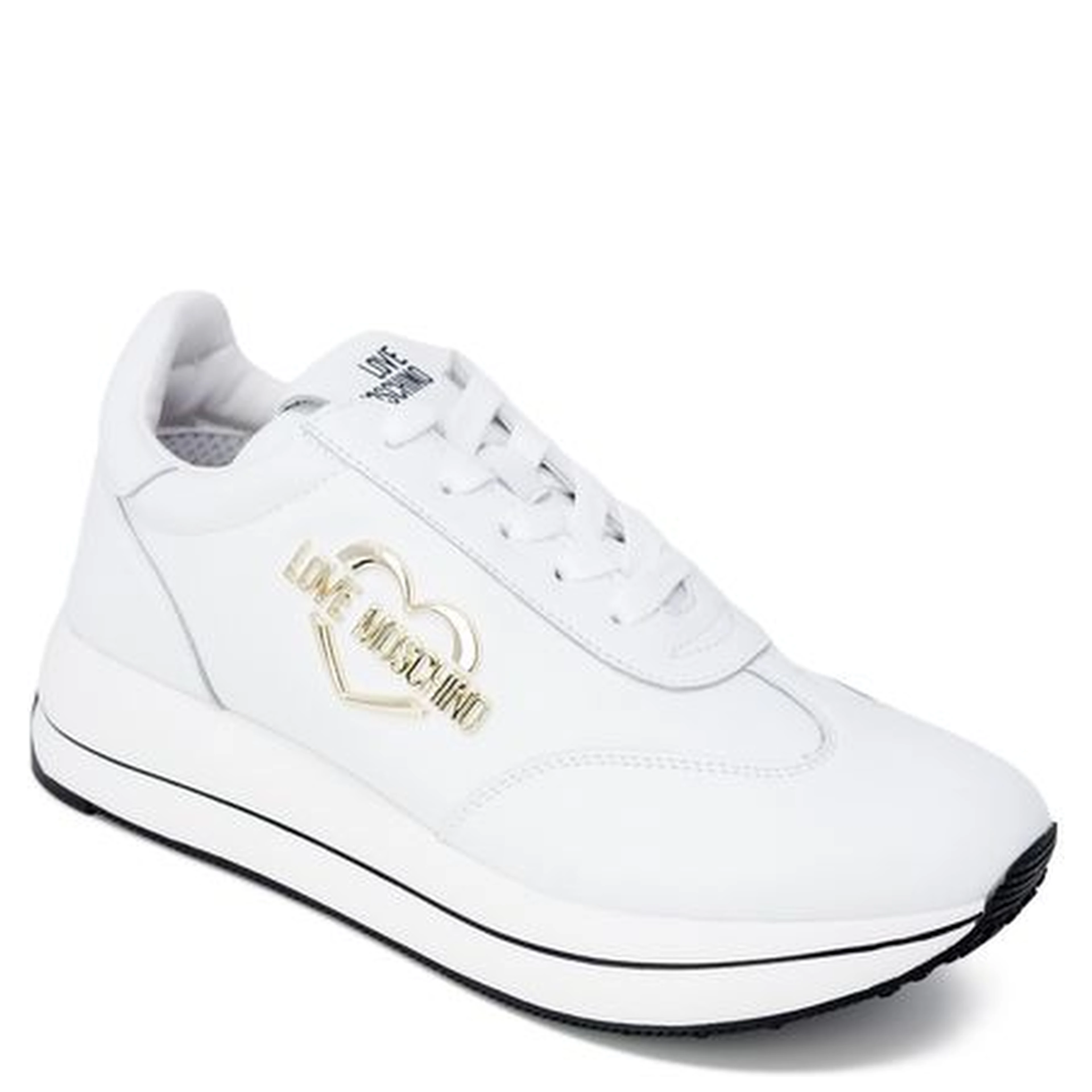 White Leather Low Top Sneakers