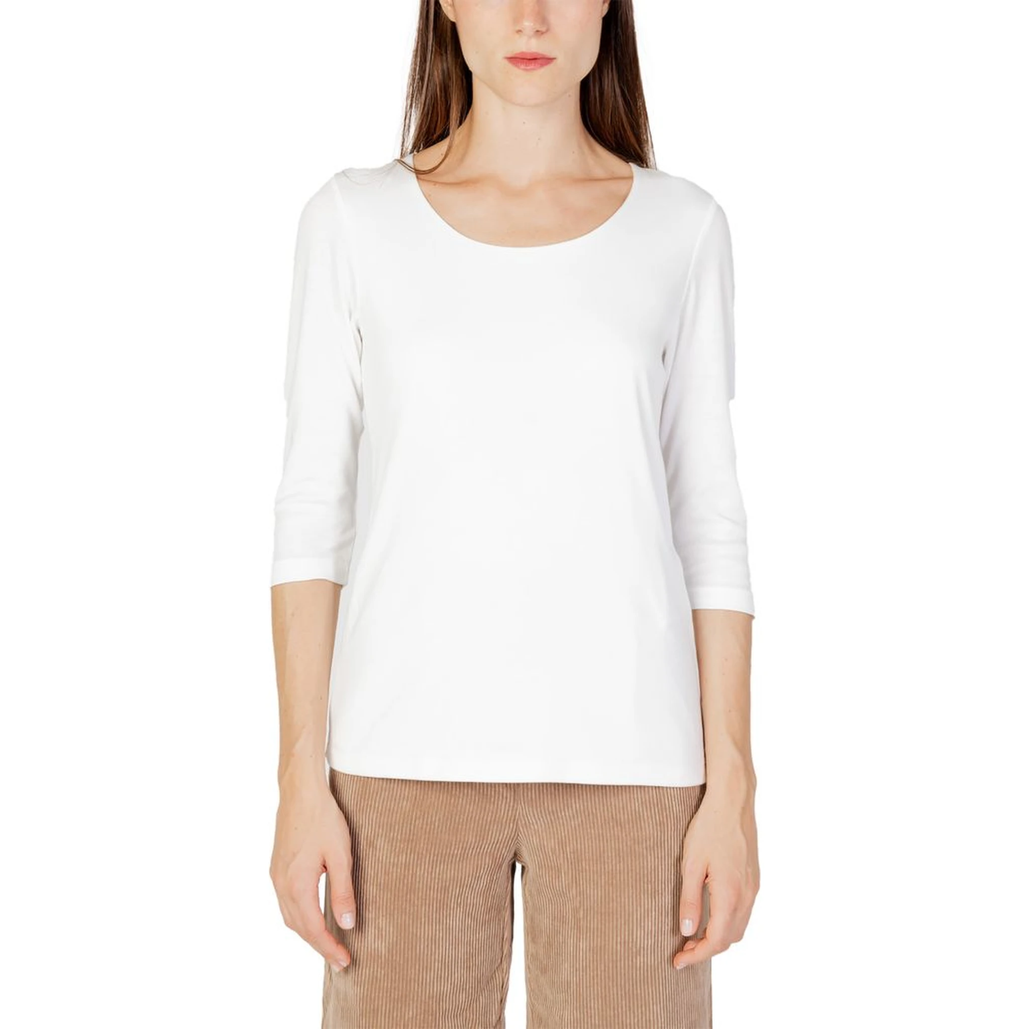 Cream Cotton Long Sleeve T-Shirt