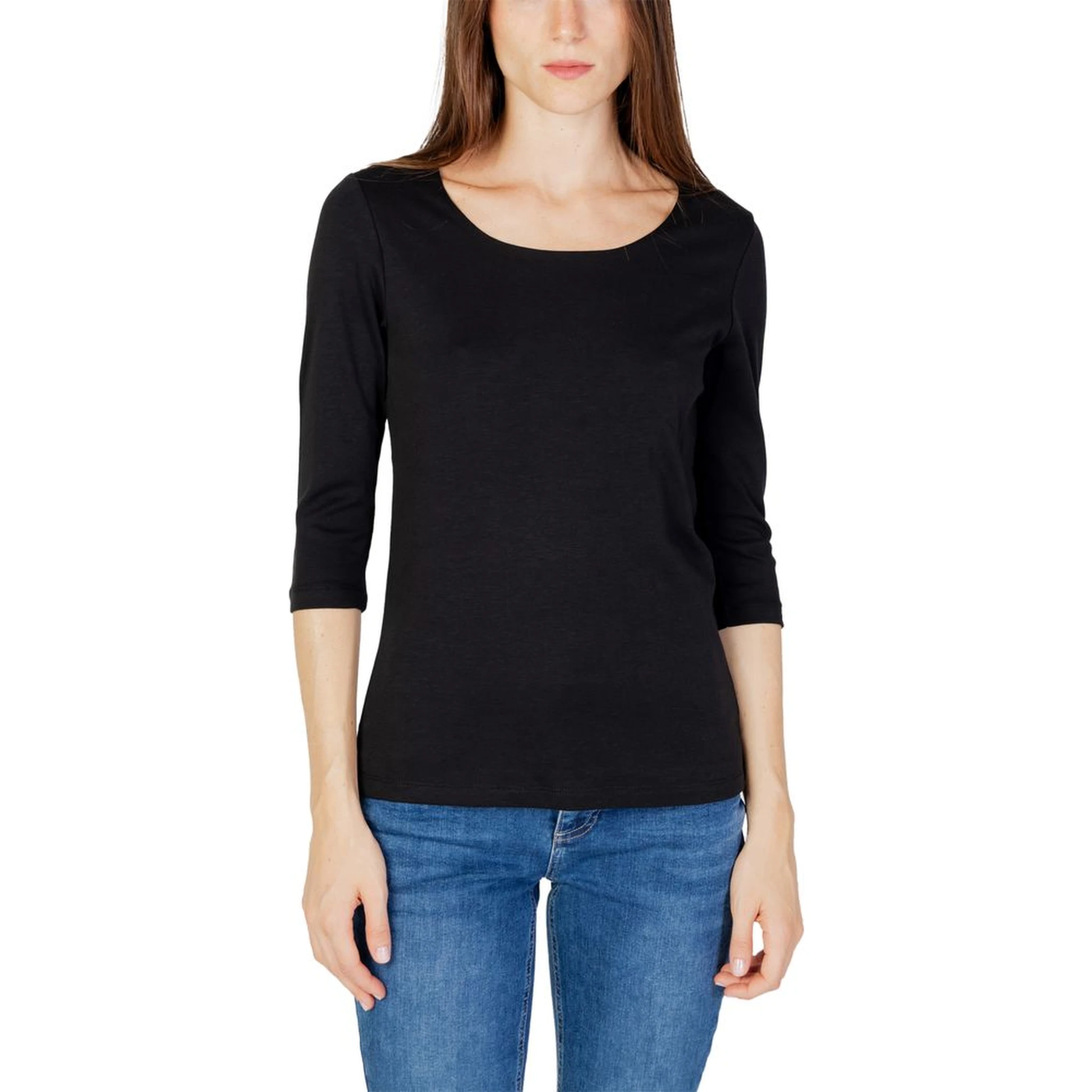 Black Cotton Long Sleeve T-Shirt