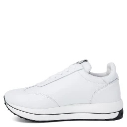 White Leather Low Top Sneakers