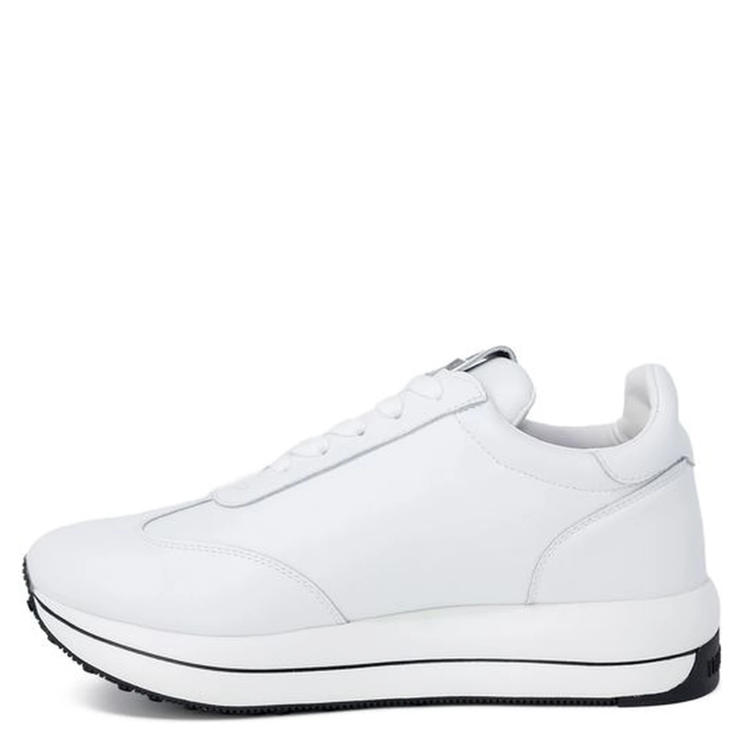 White Leather Low Top Sneakers
