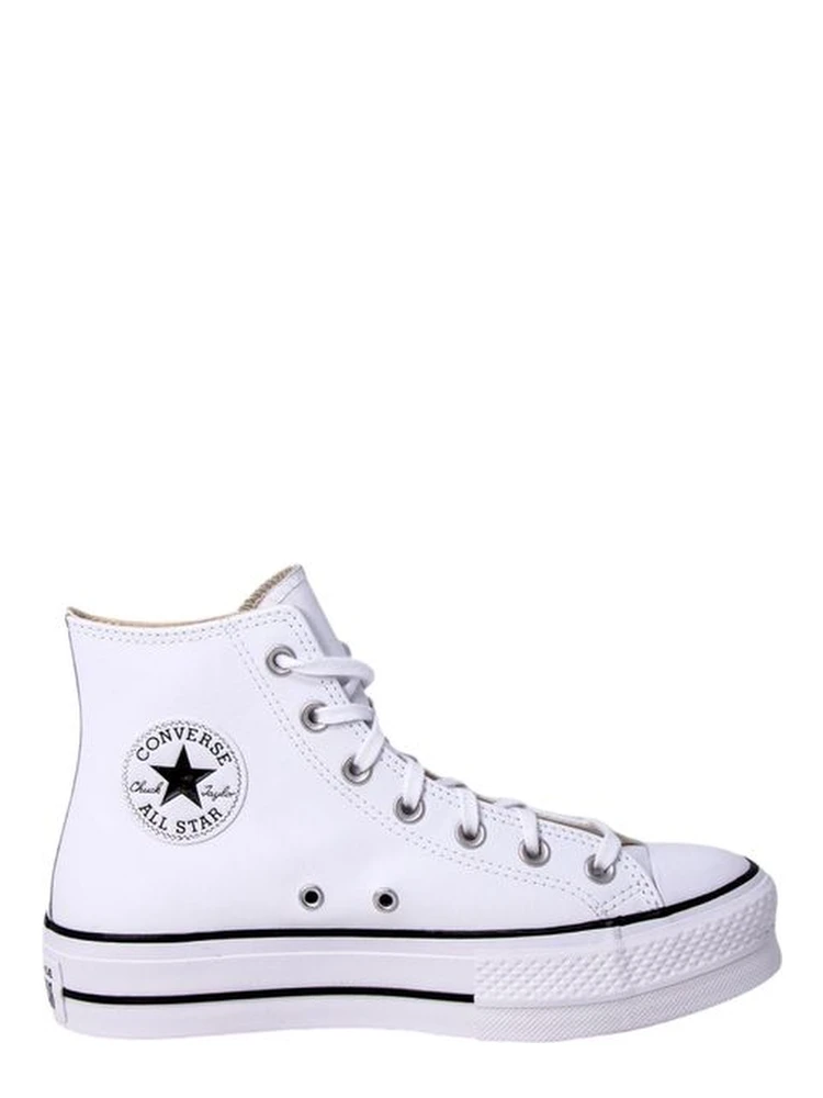 White Polyethylene Platform Sneakers