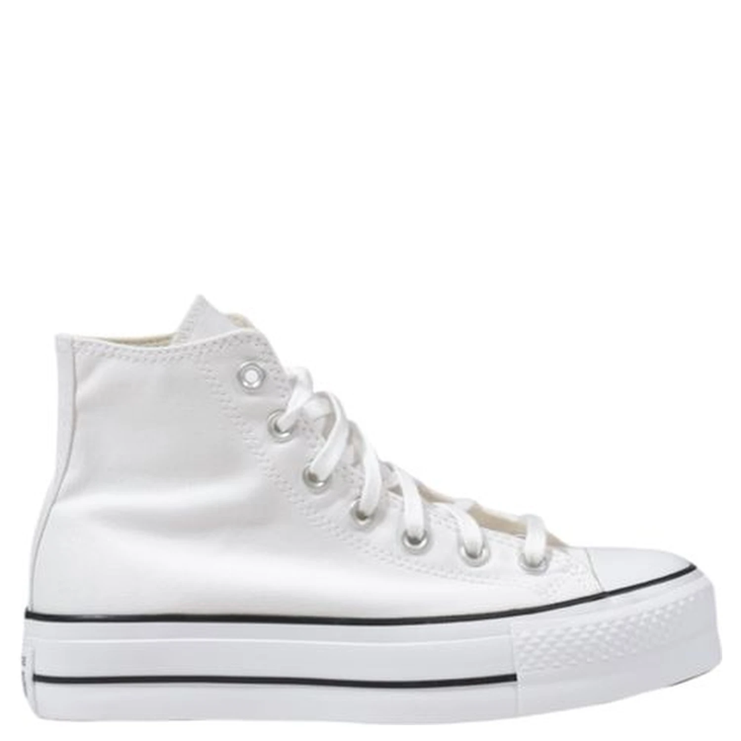 White Polyester Platform Sneakers