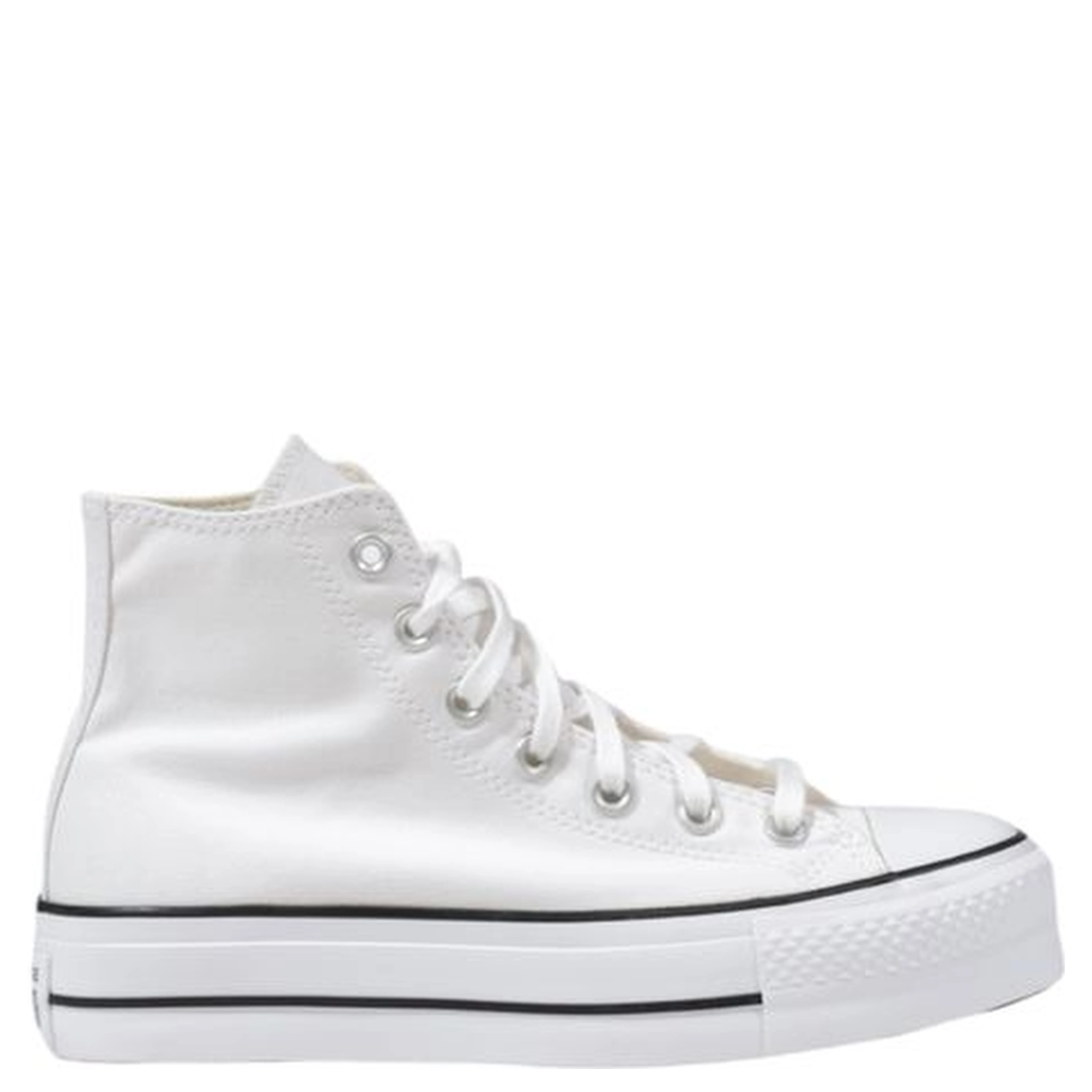 White Polyester Platform Sneakers