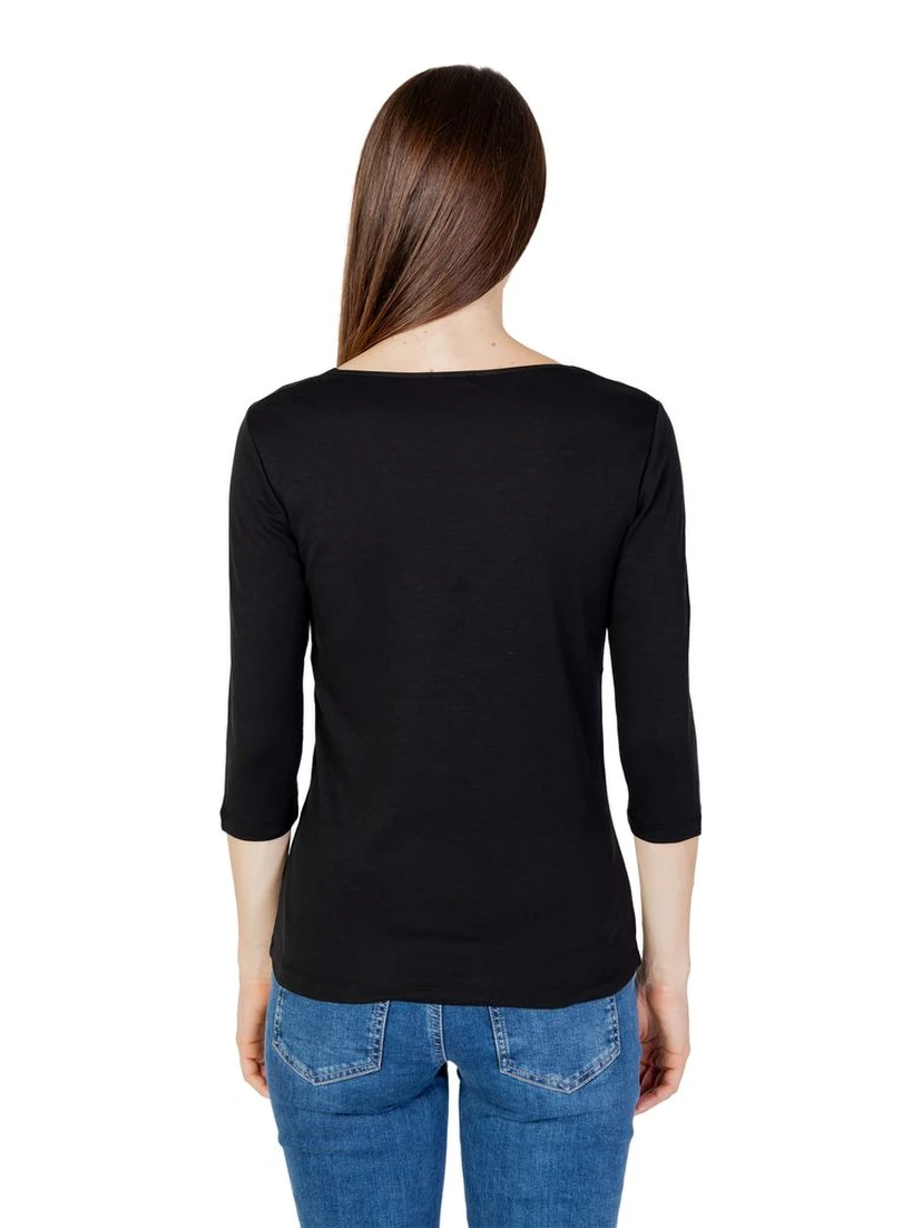 Black Cotton Long Sleeve T-Shirt