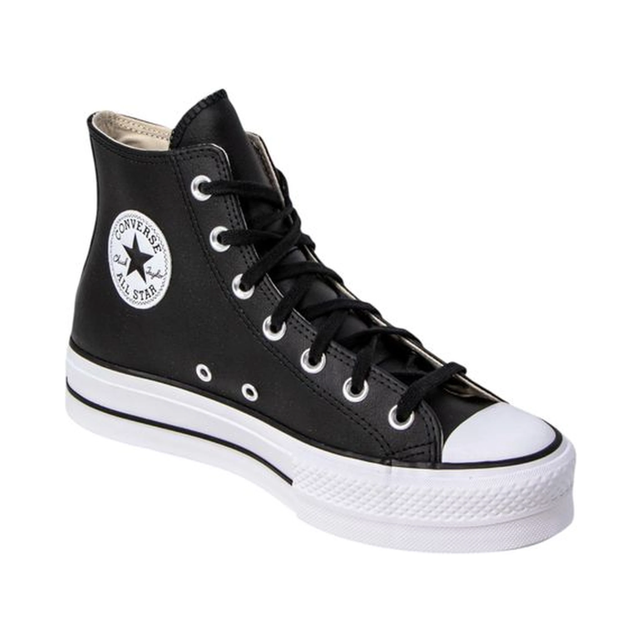 Black Polyethylene Platform Sneakers