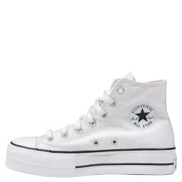 White Polyester Platform Sneakers