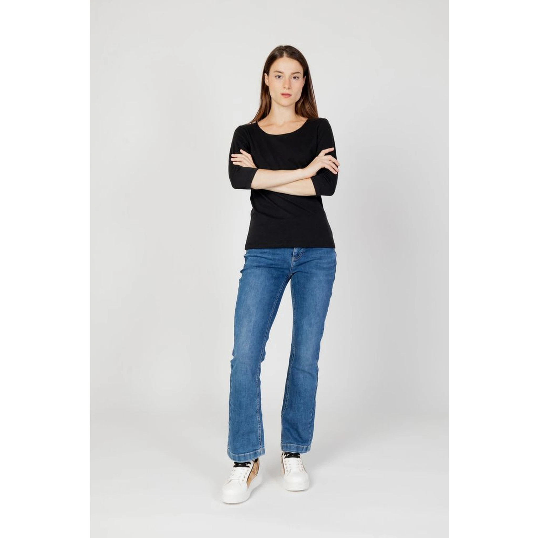 Black Cotton Long Sleeve T-Shirt