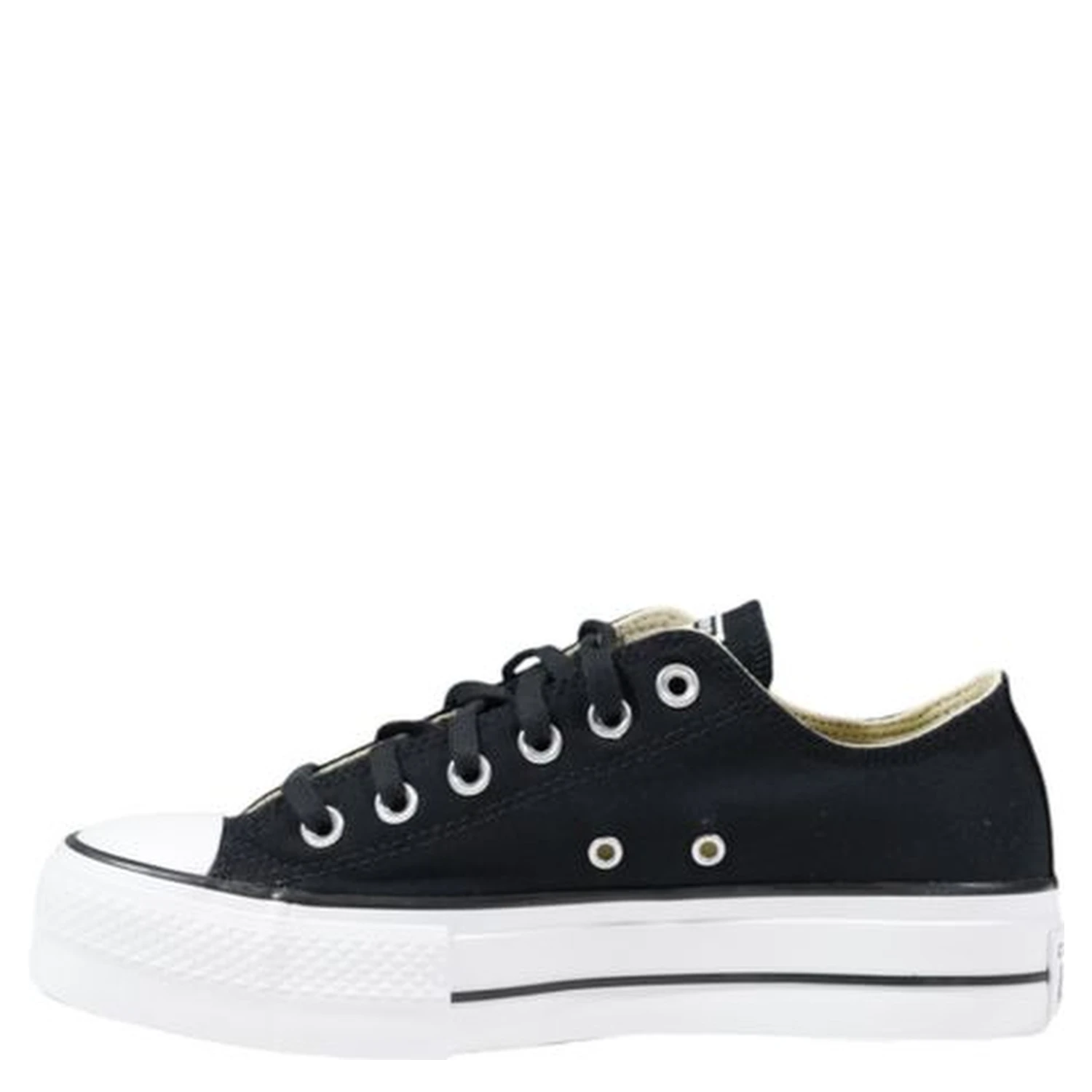 Black Fabric Platform Sneakers