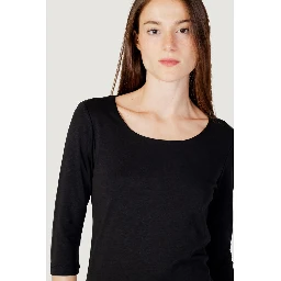 Black Cotton Long Sleeve T-Shirt