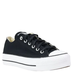 Black Fabric Platform Sneakers
