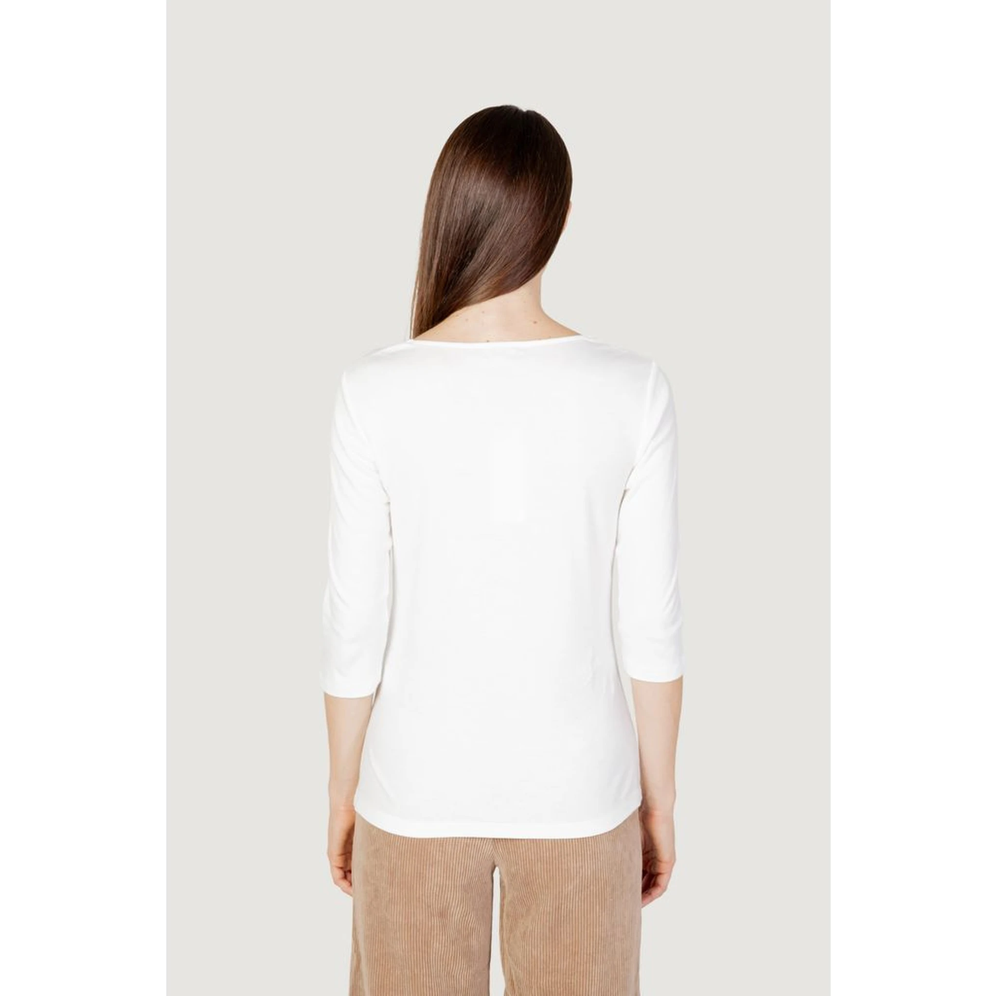 Cream Cotton Long Sleeve T-Shirt