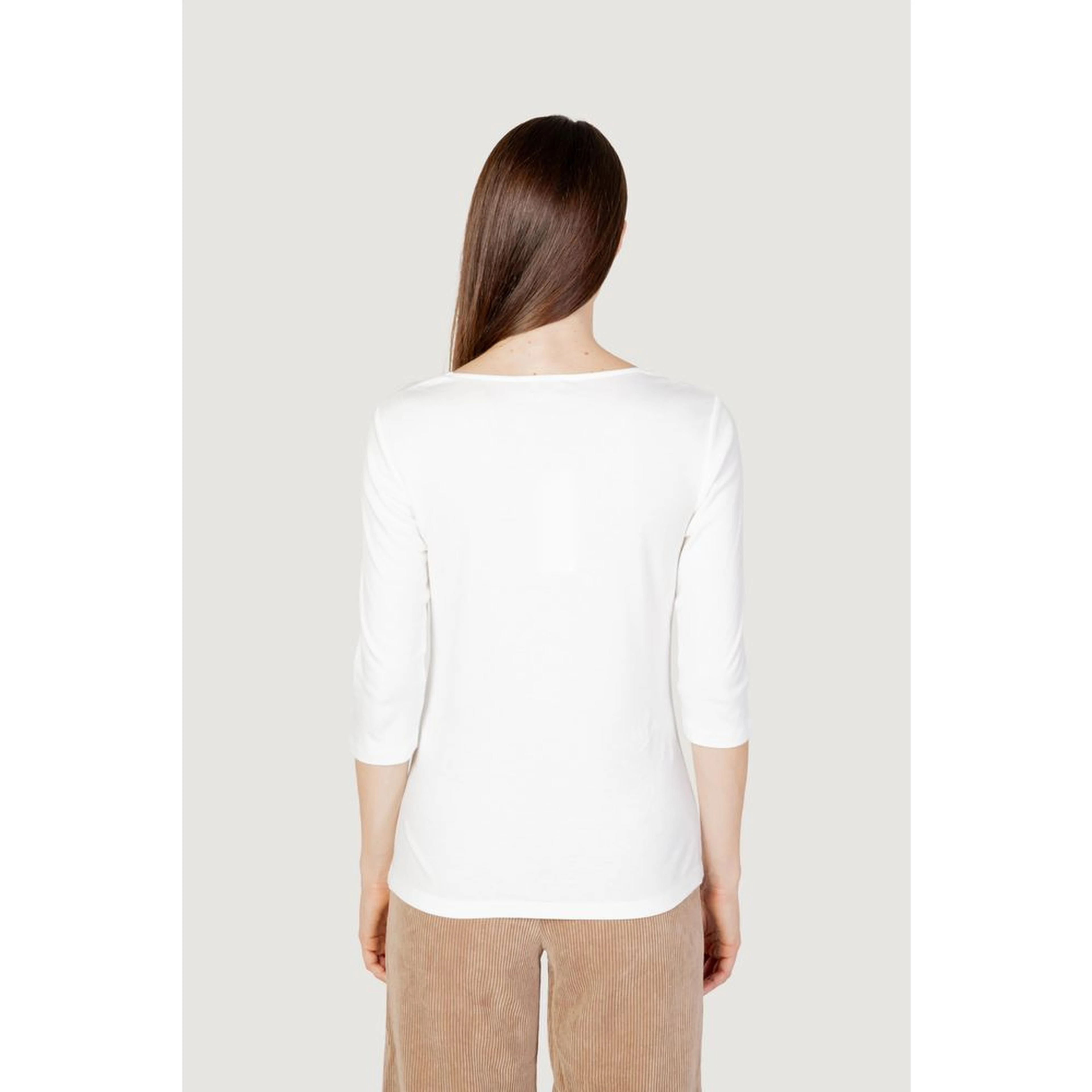 Cream Cotton Long Sleeve T-Shirt