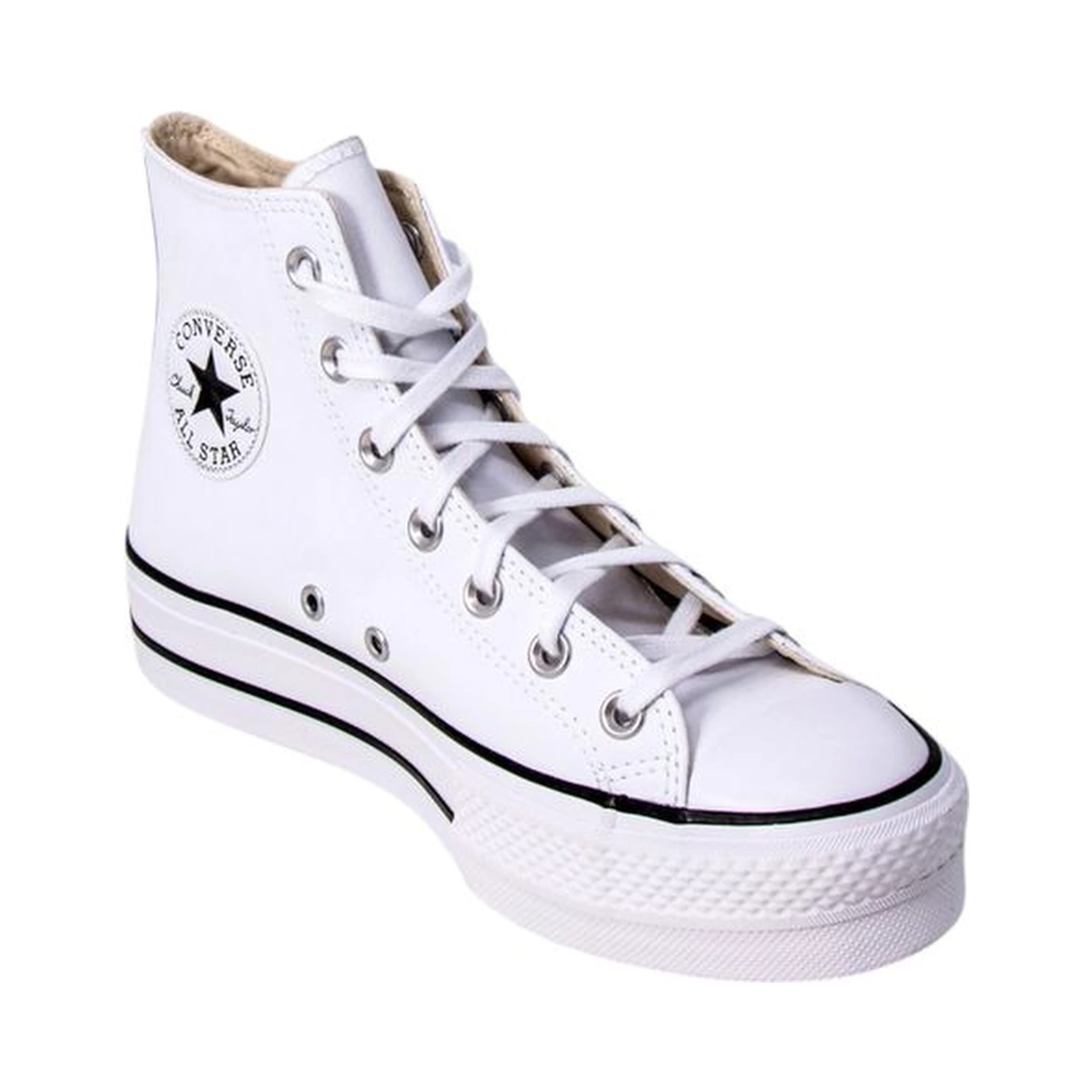 White Polyethylene Platform Sneakers