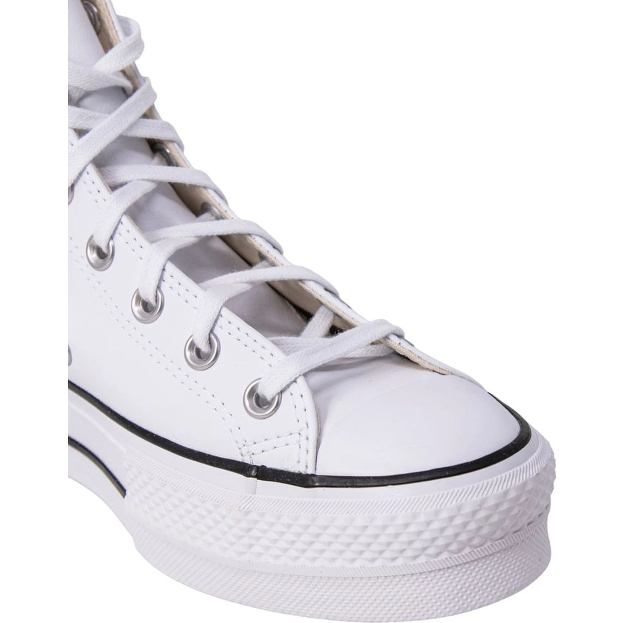 White Polyethylene Platform Sneakers