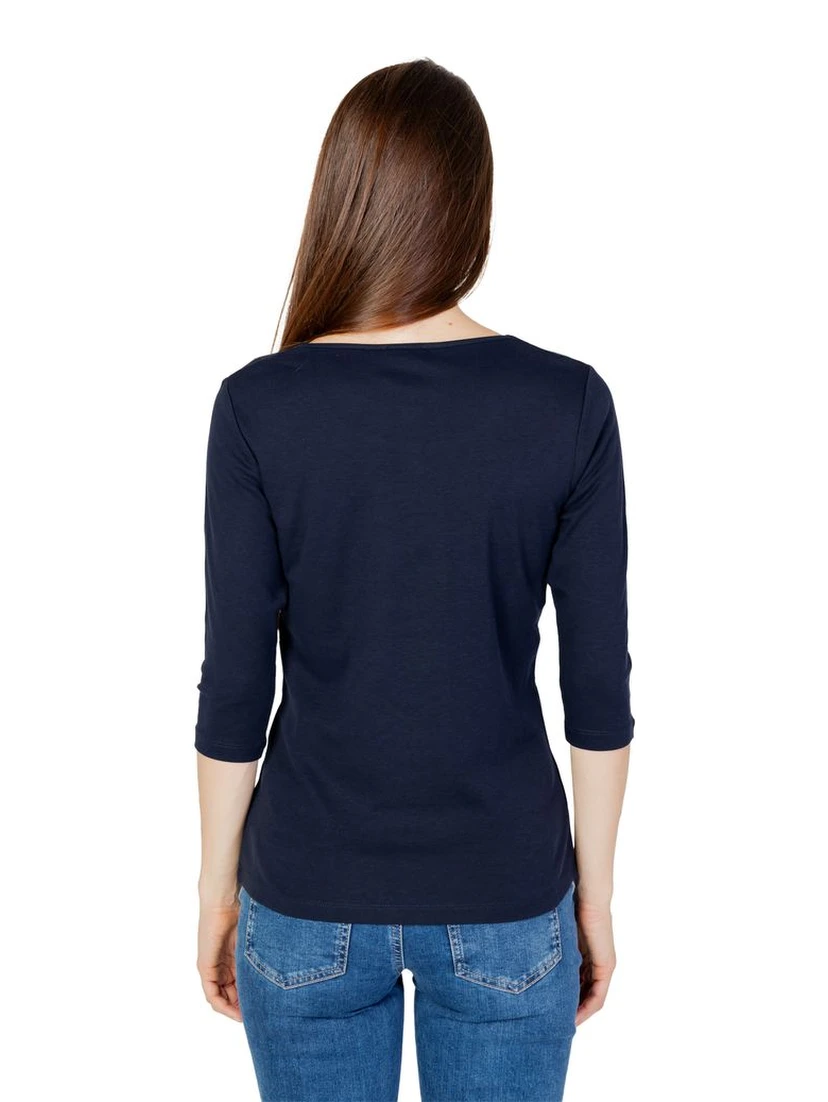 Blue Cotton Long Sleeve T-Shirt
