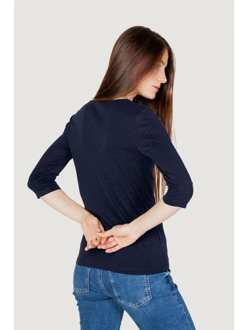 Blue Cotton Long Sleeve T-Shirt