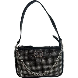 Black Polyurethane Women Shoulder Bag