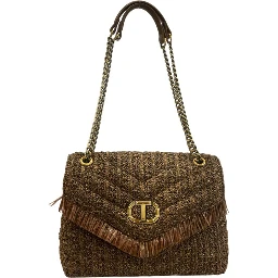 Brown Polypropylene Women Crossbody Bag