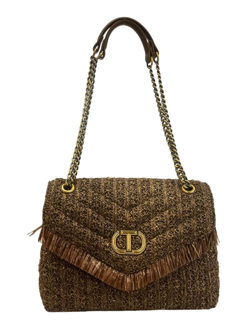 Brown Polypropylene Women Crossbody Bag