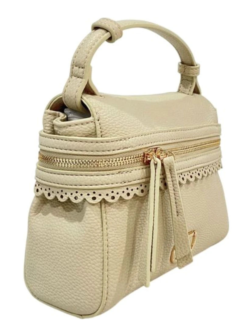 Beige Polyethylene Shoulder Bag