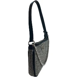 Black Polyurethane Women Shoulder Bag