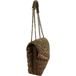 Brown Polypropylene Women Crossbody Bag
