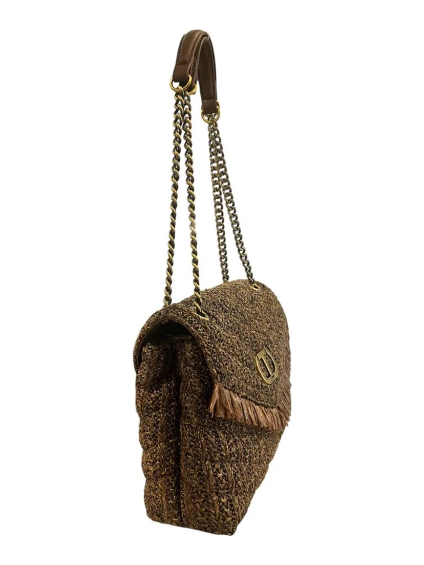 Brown Polypropylene Women Crossbody Bag