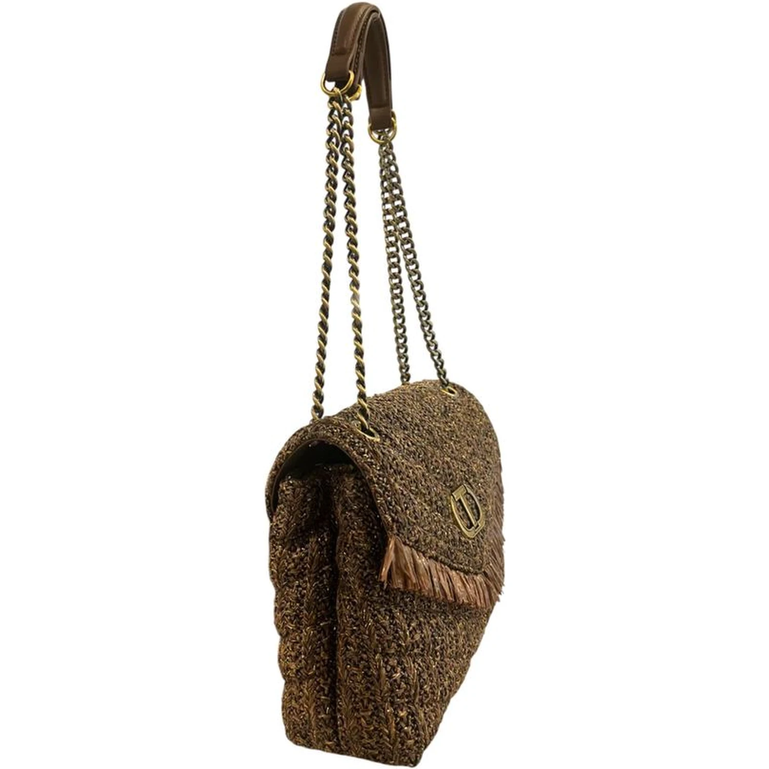 Brown Polypropylene Women Crossbody Bag