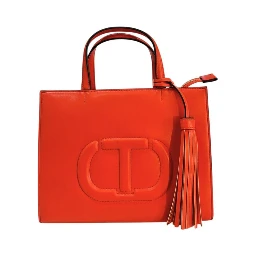 Orange Faux Leather Women Handbag