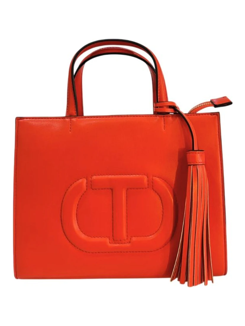 Orange Faux Leather Women Handbag