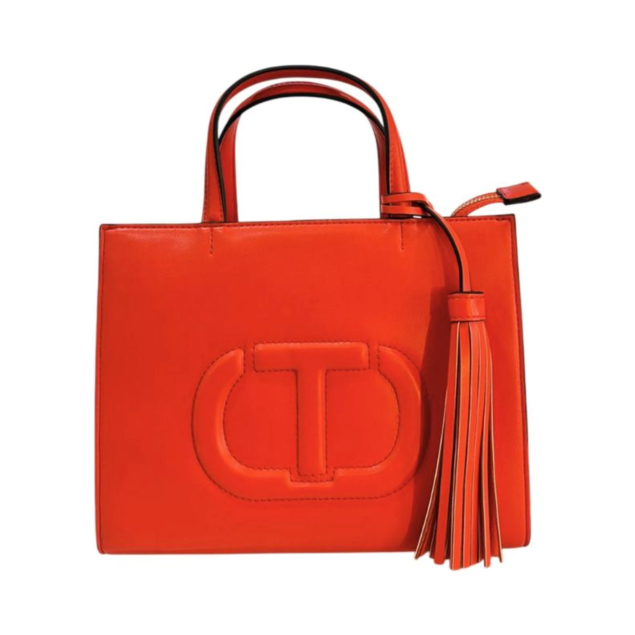 Orange Faux Leather Women Handbag