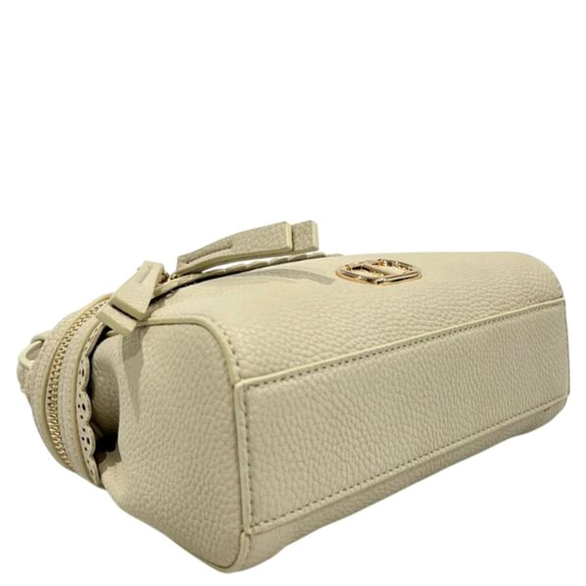 Beige Polyethylene Shoulder Bag
