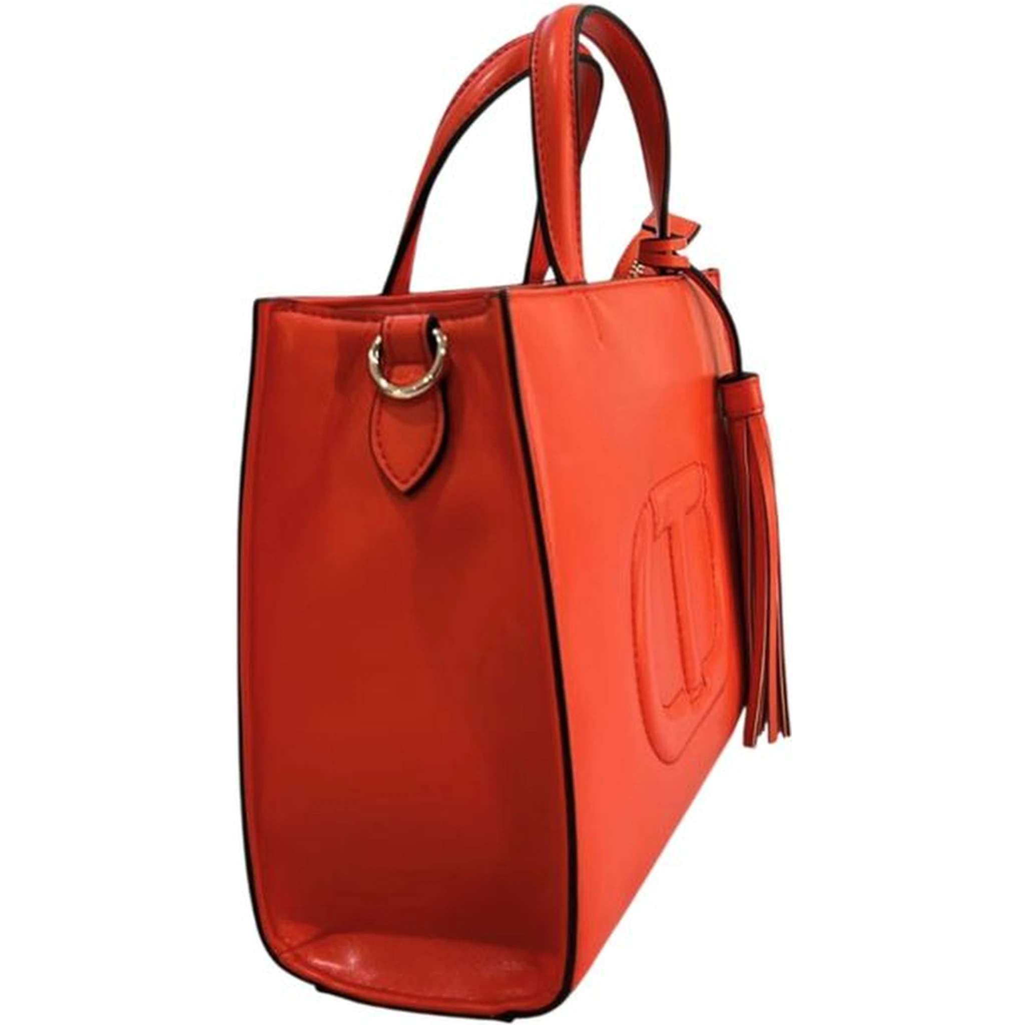 Orange Faux Leather Women Handbag