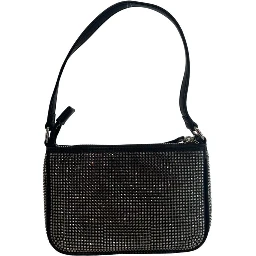 Black Polyurethane Women Shoulder Bag
