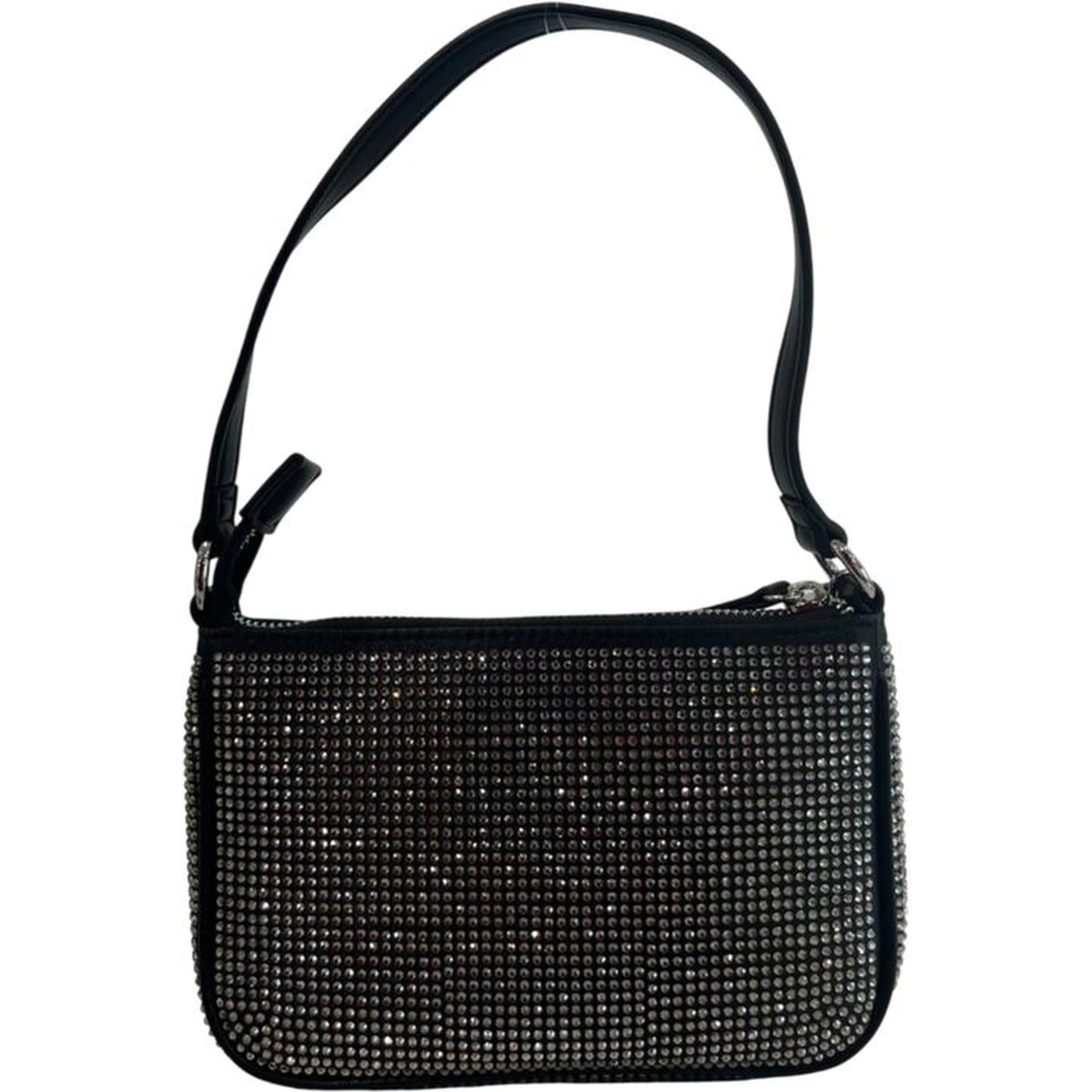 Black Polyurethane Women Shoulder Bag