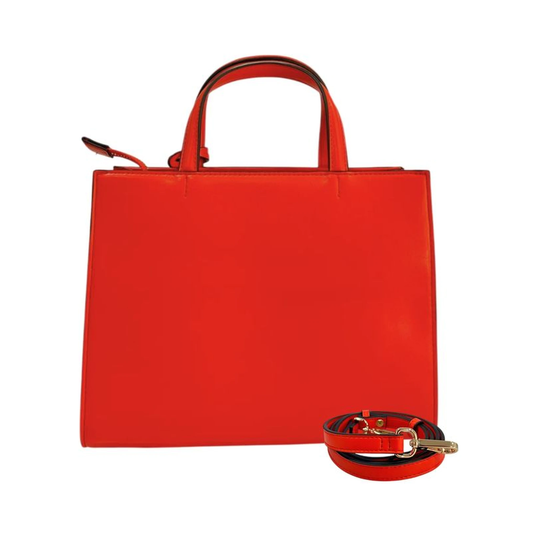 Orange Faux Leather Women Handbag