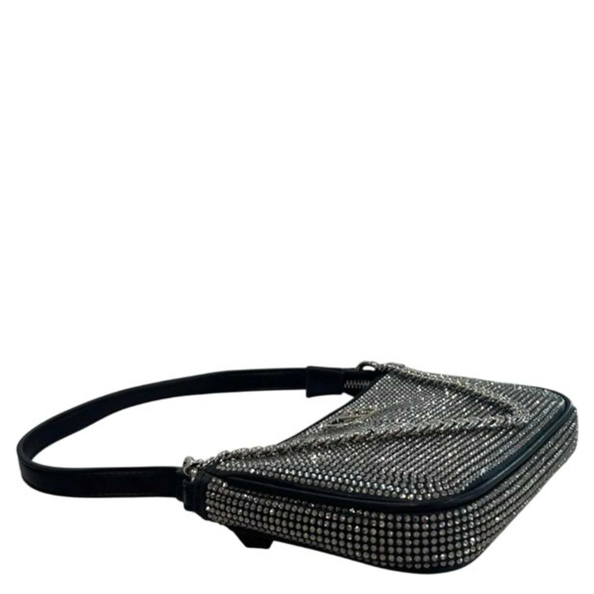 Black Polyurethane Women Shoulder Bag