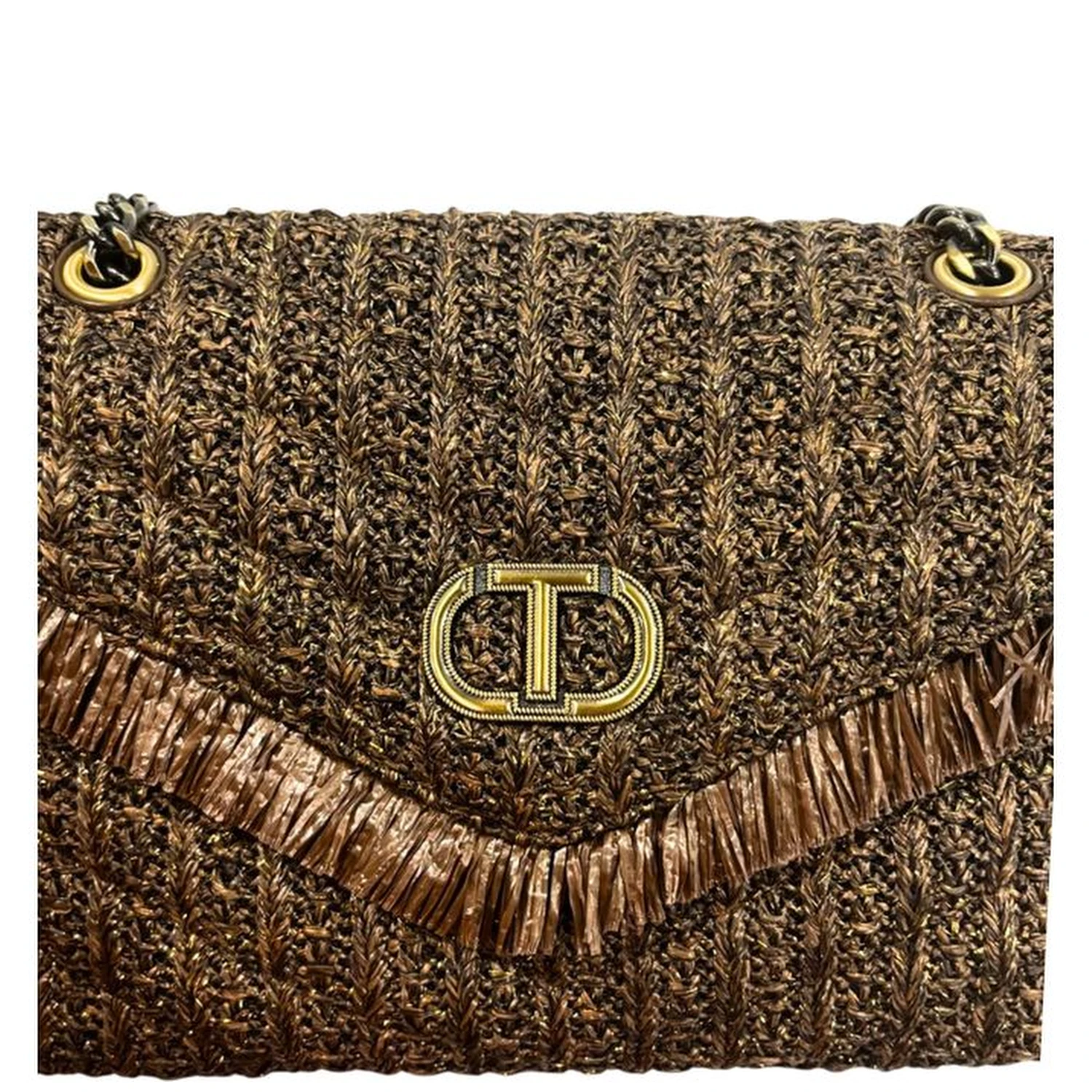 Brown Polypropylene Women Crossbody Bag