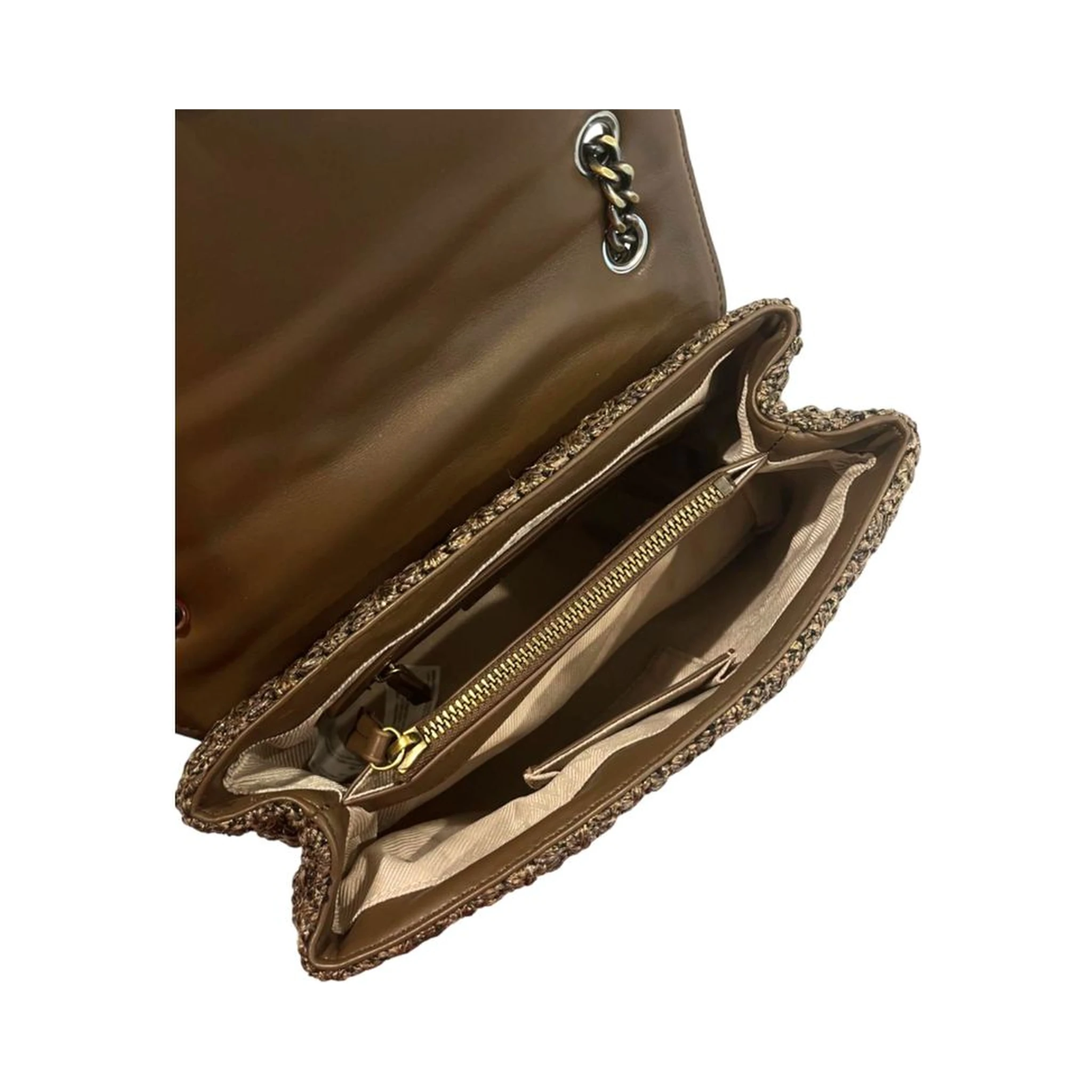 Brown Polypropylene Women Crossbody Bag