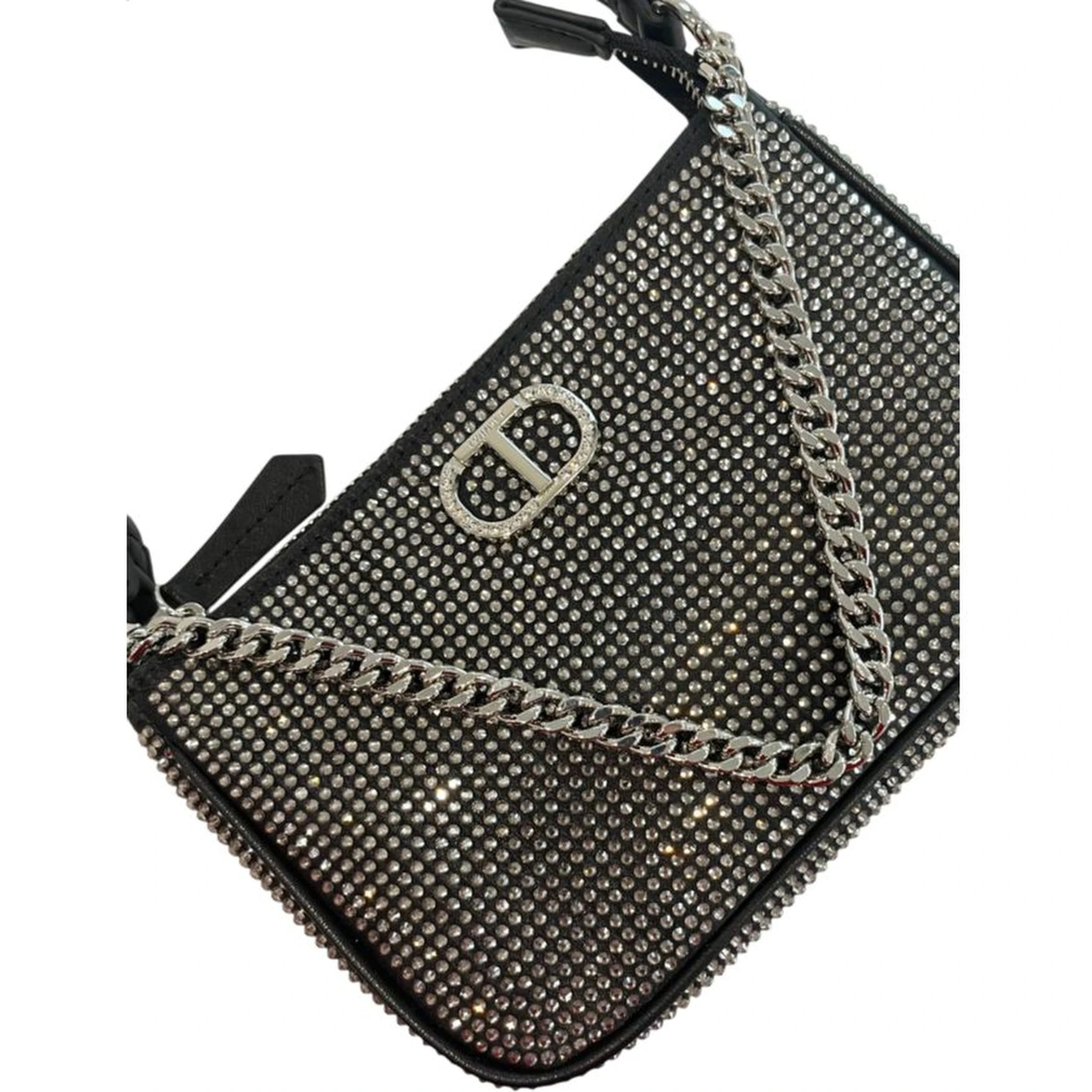 Black Polyurethane Women Shoulder Bag