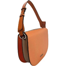 Orange Polyurethane Women Shoulder Bag
