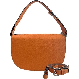 Orange Polyurethane Women Shoulder Bag