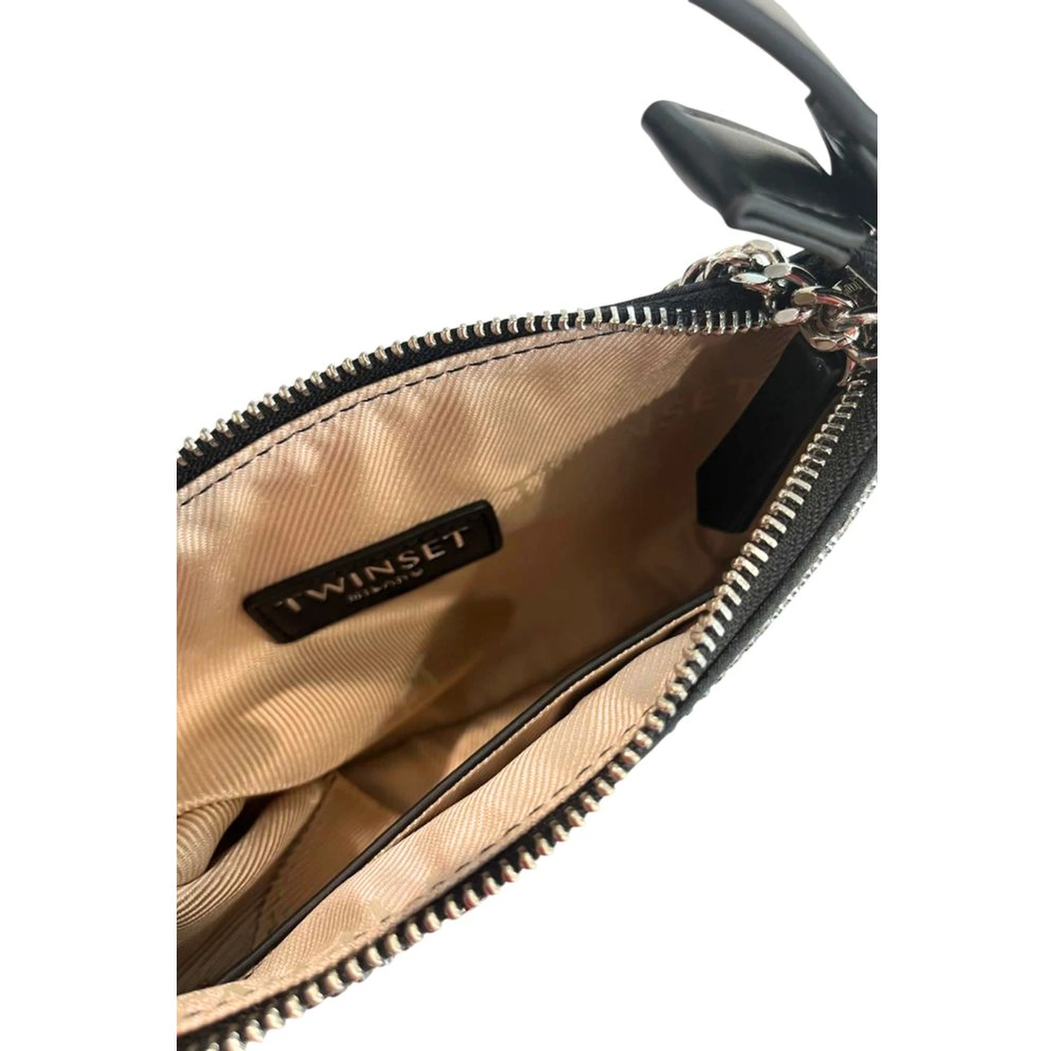 Black Polyurethane Women Shoulder Bag