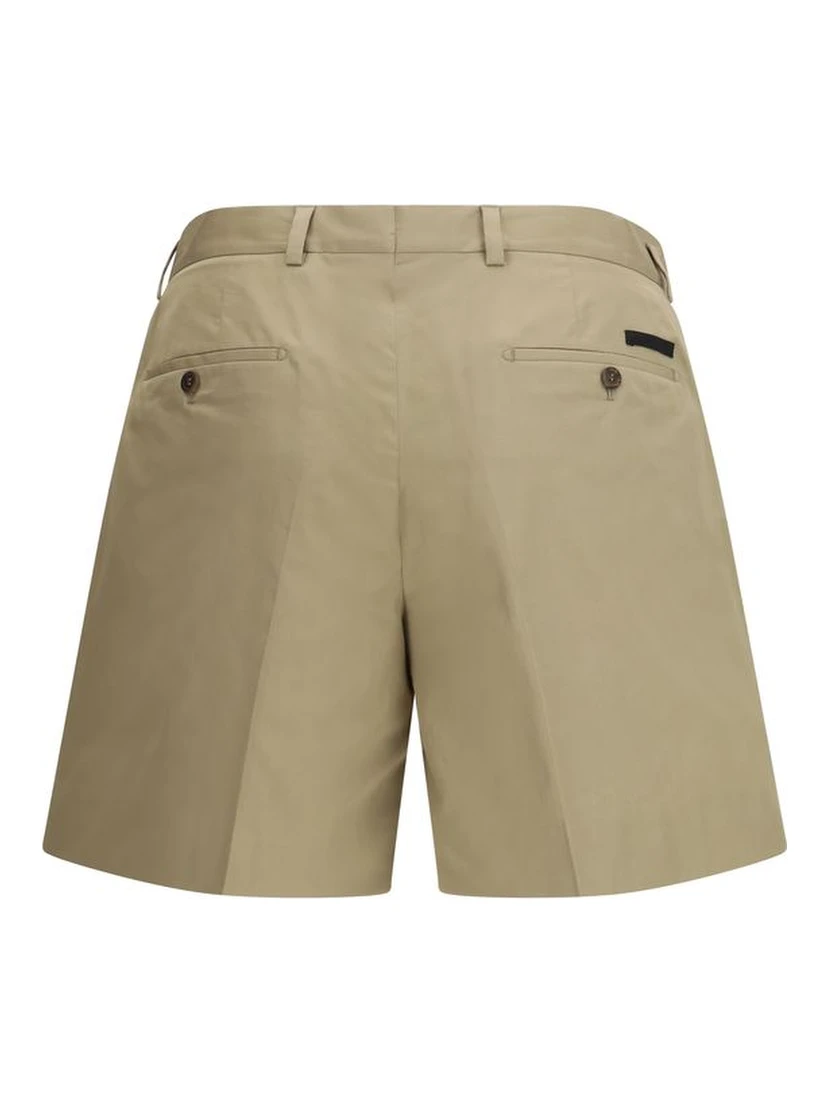 Beige Cotton Shorts