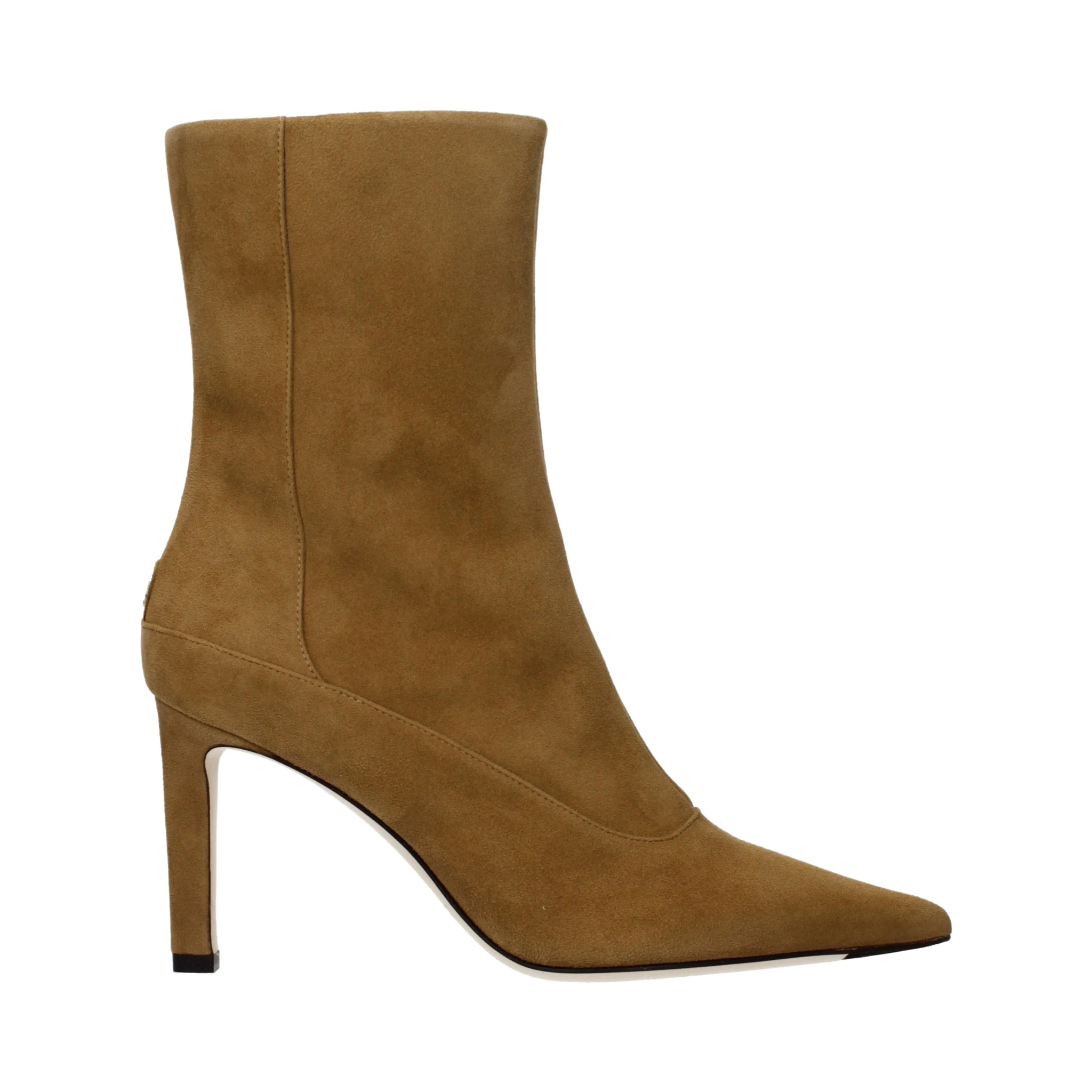 حذاء كاحل من الجلد البني