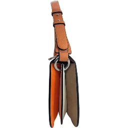 Orange Polyurethane Women Shoulder Bag